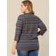 thumbnail image 5 of Top de punto de Rayas Boho Agnes Orinda Azul XL, 5 of 6