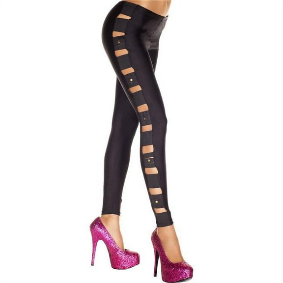 Music Legs Women's Women's Studs Spandex Leggings - Black 35114-BLACK