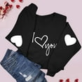 thumbnail image 6 of Caywon Women's Crew Neck Valentine's Day Printed Sweatshirt,Long Sleeve Pullover No Hood Casual Top Solid Color Fashionable Daily Outfit, 6 of 7