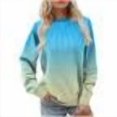 thumbnail image 6 of VBVC No Boundarie Women's Long Sleeve Tops,Womens Casual Crewneck Sweatshirt,Loose Gradient Colored Pullover For Women,Sky Blue,Size XL, 6 of 6