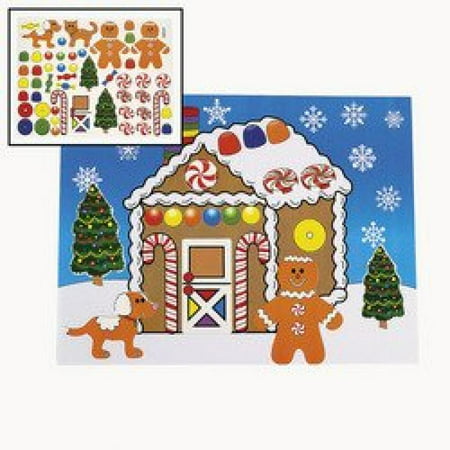 UPC 887600073005 product image for 12 Large MAKE a GINGERBREAD HOUSE Sticker Sheets/Christmas CRAFT/ACTIVITY/8.5