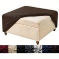 thumbnail image 1 of CNKOO Housse Extensible pour Pouf Carré Housse de Pouf Jacquard Tricotée Housse de Pouf Carrée Lavable Housse de Pouf de Rangement Housse de Tabouret Repose-Pieds avec Bas Élastique Noir Moyen ZZZ, 1 of 7