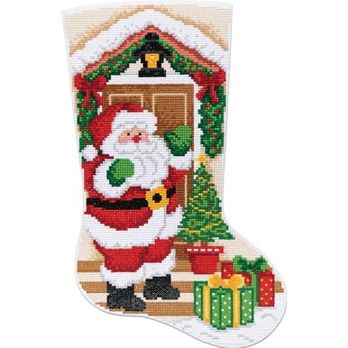 86897E Santa and Reindeer Bucilla 28-inch Jumbo Christmas Stocking Felt Applique Kit