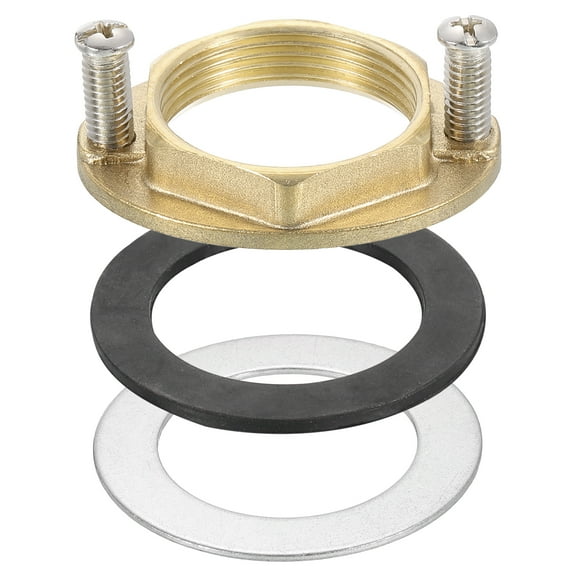 Female Thread Hex Lock Nut 1-1/4inch (31mm) Brass Single Hole Faucet Lock Nuts with Gasket (Oval)
