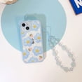 thumbnail image 2 of Compatible for iPhone 13 Case Clear Cute Flower Floral with Chain for Girls Women Pattern Soft TPU Shockproof Protective Girly for iPhone 13-Blue Flower, 2 of 13