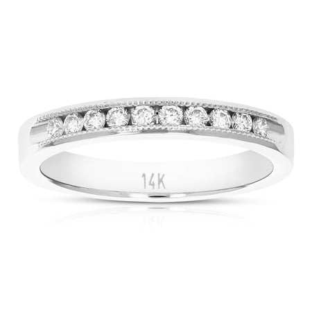 Vir Jewels 1/2 CTTW SI2-I1 14K Gold Machine Set Diamond Wedding Band 10 Stones in Size 7 Female Adult