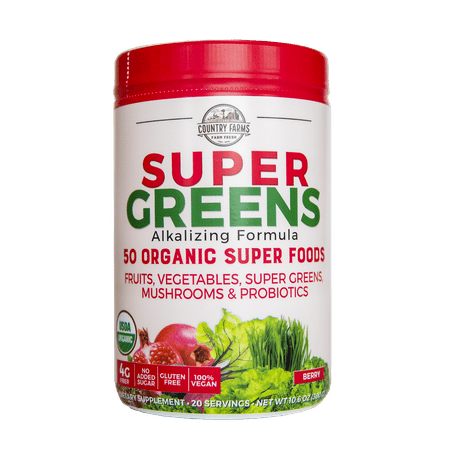 Country Farms Greens And Superfood Supplements Super Greens Powder - Berry