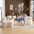 thumbnail image 6 of 104.7" Cloud Sectional Sofa, L-Shaped Chenille Fabric Modular Couch with Deep Memory Foam Seat, No Assembly Modern Curved Couch for Living Room, Beige, 6 of 7