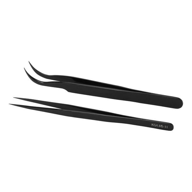 Juego De Pinzas De aleación De Aluminio, Cabezal Recto Y Curvado, Pinzas De Precisión Antimagnéticas Para Soldadura De PCB