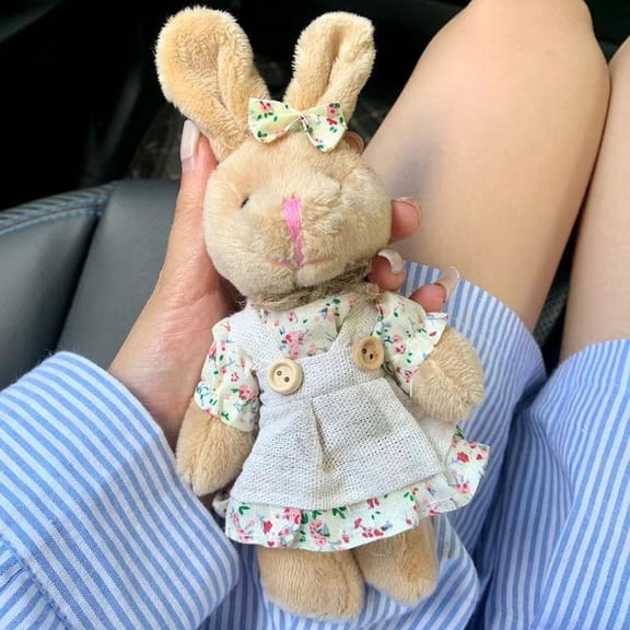 Goowood Adorable Bunny Keychain Plush Bag Charms for Handbags Cute Rabbit Pendant Keychains for Women Couple Backpack Charm Gift
