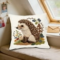 thumbnail image 2 of chaungfeng Vintage Forest Animals Pillow Cover, Hedgehog Decor Throw Pillow Covers Wildlife Pillowcase Cushion Case Pillow Decorative for Couch Sofa Home Office Outdoors 18x18 Inch, 2 of 6