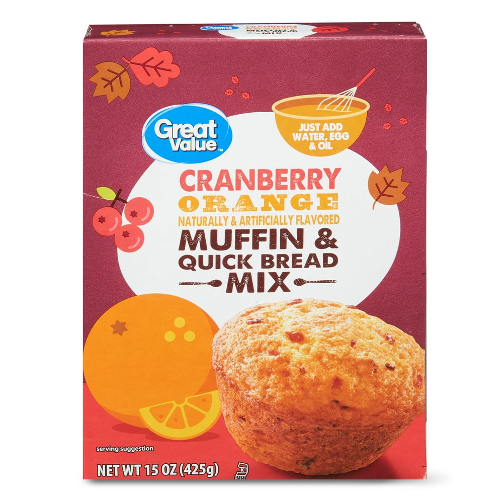 Great Value Fall Cranberry Orange Muffin & Quick Bread Mix, 15 oz