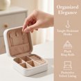 thumbnail image 5 of REGALWOVEN Travel Accessory Box, Mini Portable PU Leather Accessory Organizer Case Storage Display Holder White, 5 of 5