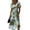 Green, variant on Tropical Coconut & Palm Tree Print V-Neck Surplice Dress for Women - Short Sleeve High Waist A-Line Midi Summer Beach Vacation Gown, Flowy Resort Wear with Cinched Waist Green XL