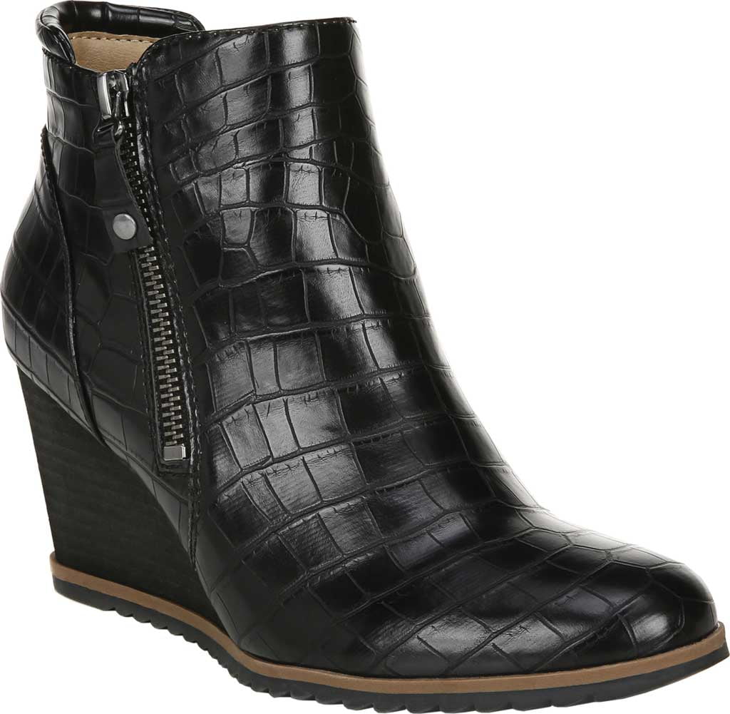 Women s SOUL Naturalizer Haley Wedge Bootie Black Smooth Polyurethane 5.5 M Walmart