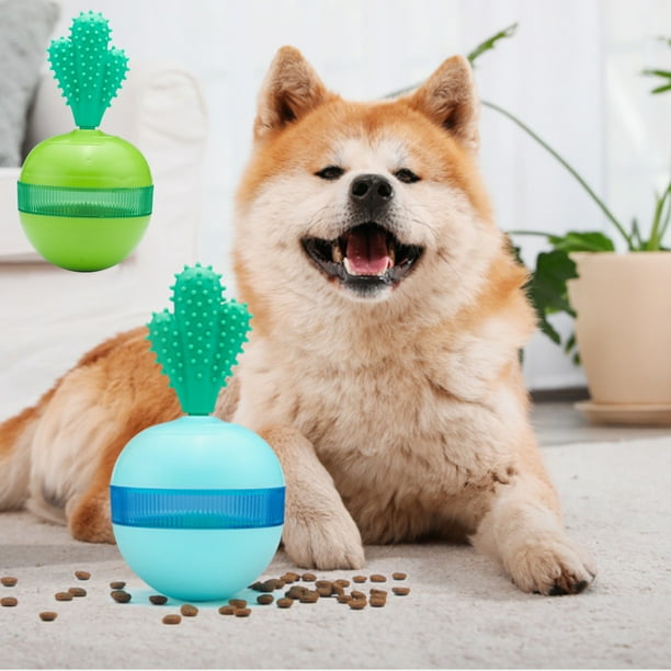 Xihbxyly Vaso para Golosinas para Mascotas, Juguete para Rechinar y Limpiar Los Dientes, Dispensación Lenta de Golosinas, Diseño Giratorio de 360°, Divertido para Perros y Gatos, Material Abs, Verde