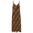thumbnail image 5 of Black and orange tartan. Sleeveless Dress clothing women summer elegant dress, 5 of 6