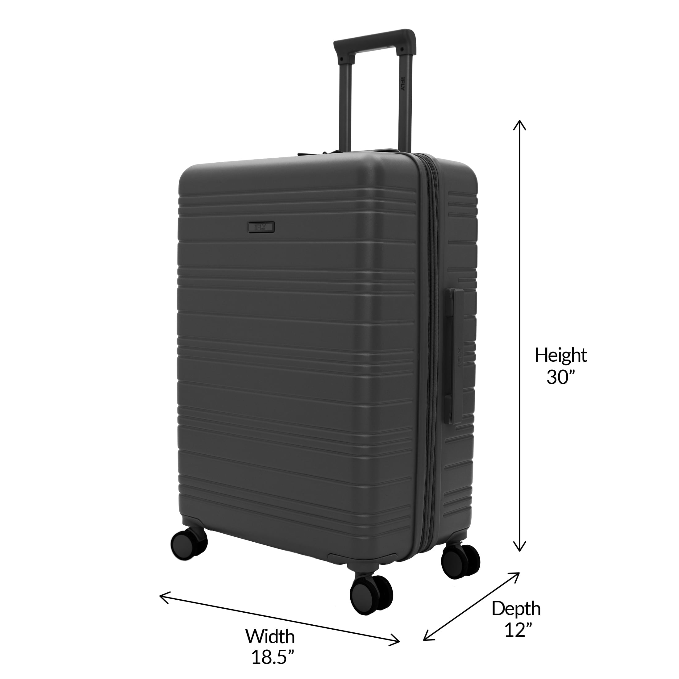 iFLY Take Off 28" Expandable Hardside Spinner Large Checked Luggage, Black