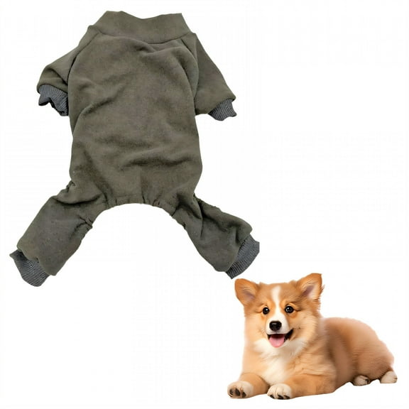 TELOLY 1Pcs Dog Pajamas,Velvet Dog Onesie,Dog Sweaters for Small Dogs Girl,Gray,Xs