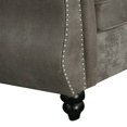 thumbnail image 4 of Rima 51 Inch Modern Armchair, Faux Leather Cushions, Rolled Arms, Gray, 4 of 5