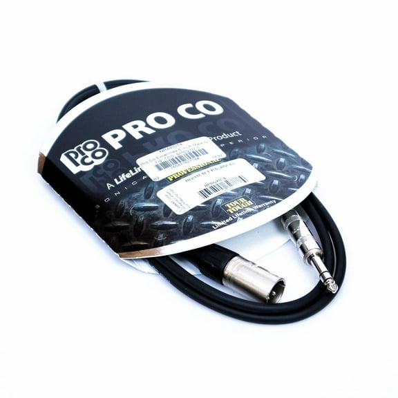 Pro Co Excellines BPBQXM-5 XLR Male to 1/4" TRS Balanced Cable, 5-Foot