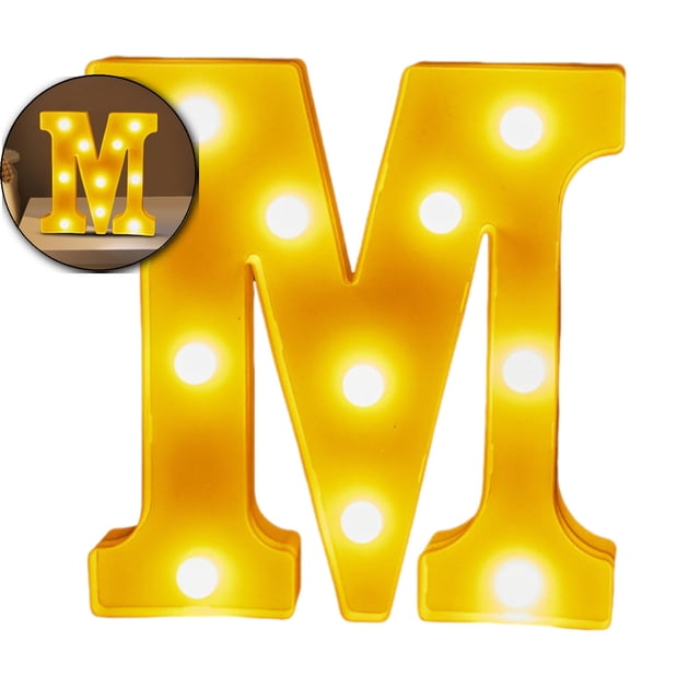 Dvruxg Light Up Letters, Led Letter Lights 26 Alphabet, Decorative Lighted Letter, Battery Powered Led Marquee Letters for Party, Bar, Night Light, Home Decor
