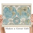 thumbnail image 5 of 1897 Global Hemispheres World Map - 11x14 Unframed Art Print - Great Vintage Home Decor, 5 of 9