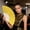 Yellow, variant on Hovilon 7-Inch Glitter Folding Hand Fan, Black Sparkly Fabric Fan with Transparent Plastic Ribs, Elegant Dance Prop for Weddings and Parties, Portable Collapsible Fan for Women