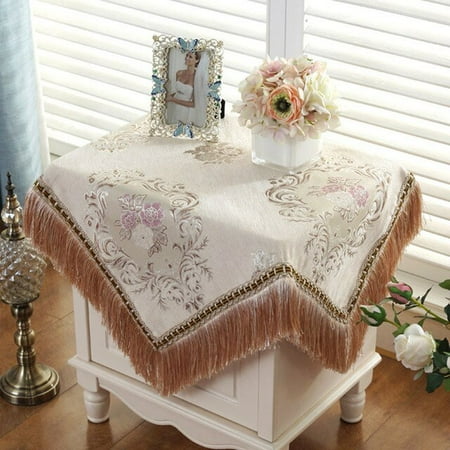 

UMMH Chenille tablecloth thickened Rectangular Table Cloth Tassels Jacquard Dustproof Dining Table Cloth
