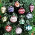 thumbnail image 3 of Handmade 2" Multicolor Distressed Glass Christmas Ornaments Vintage Retro Baubles Holiday Tree Hanging Decoration Set 12 Pieces, 3 of 6