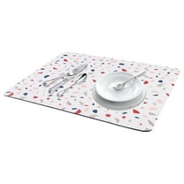 Unique Bargains Absorbent Dish Drying Mat for Kitchen Counter White 15.7*11.8 inch