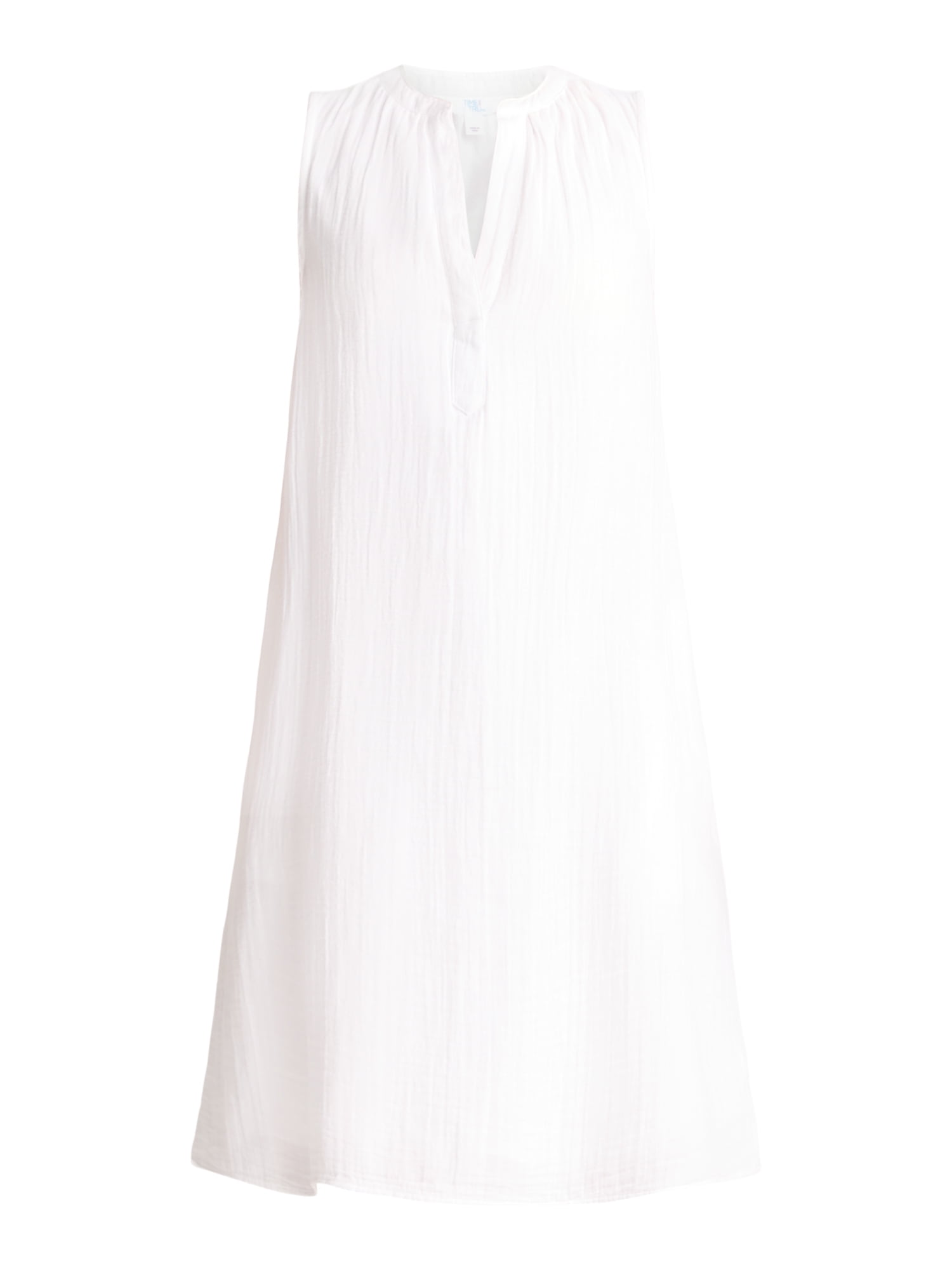Time and Tru Women's Cotton Double Cloth Shift Dress, Sizes XS-XXXL