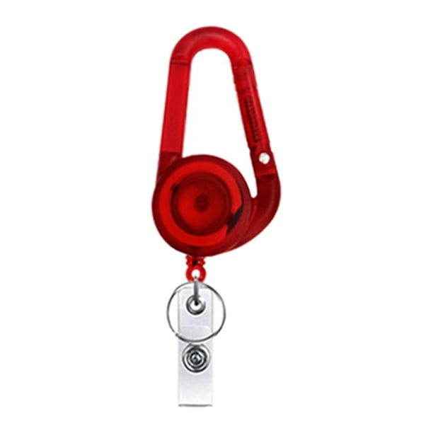 Llavero en D Sunnimix duradero y retráctil con liberación rápida, color ROJO