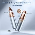 thumbnail image 3 of Hoeylife Facial Hair Remover for Women,2 in 1 Rechargeable Electric Painless Eyebrow Removal,Built-in LED Light (Blue), 3 of 8