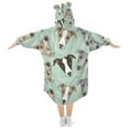 thumbnail image 2 of joogoo Wearable Blanket Hoodie for Dogs Cartoon Heads Oversized Sherpa Hooded 3-14 YR M, 2 of 7