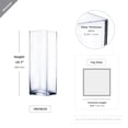 thumbnail image 2 of WGV Clear Square Glass Block Vase - 6" Wide x 20" Height, Good quality, Heavy Weighted Base - 1 Pc, 2 of 7