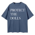thumbnail image 2 of Trendfront Womens Protect The Dolls Graphic T Shirt Letters Print Crewneck Short Sleeve Tee Oversized Loose Fit Streetwear Casual Summer Tops, 2 of 3