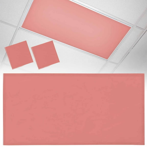 2 Pack Peach Solid Fluorescent Light Covers for Ceiling Lights Magnetic Ceiling Light Covers Overhead Light Filters for Office Classroom Home