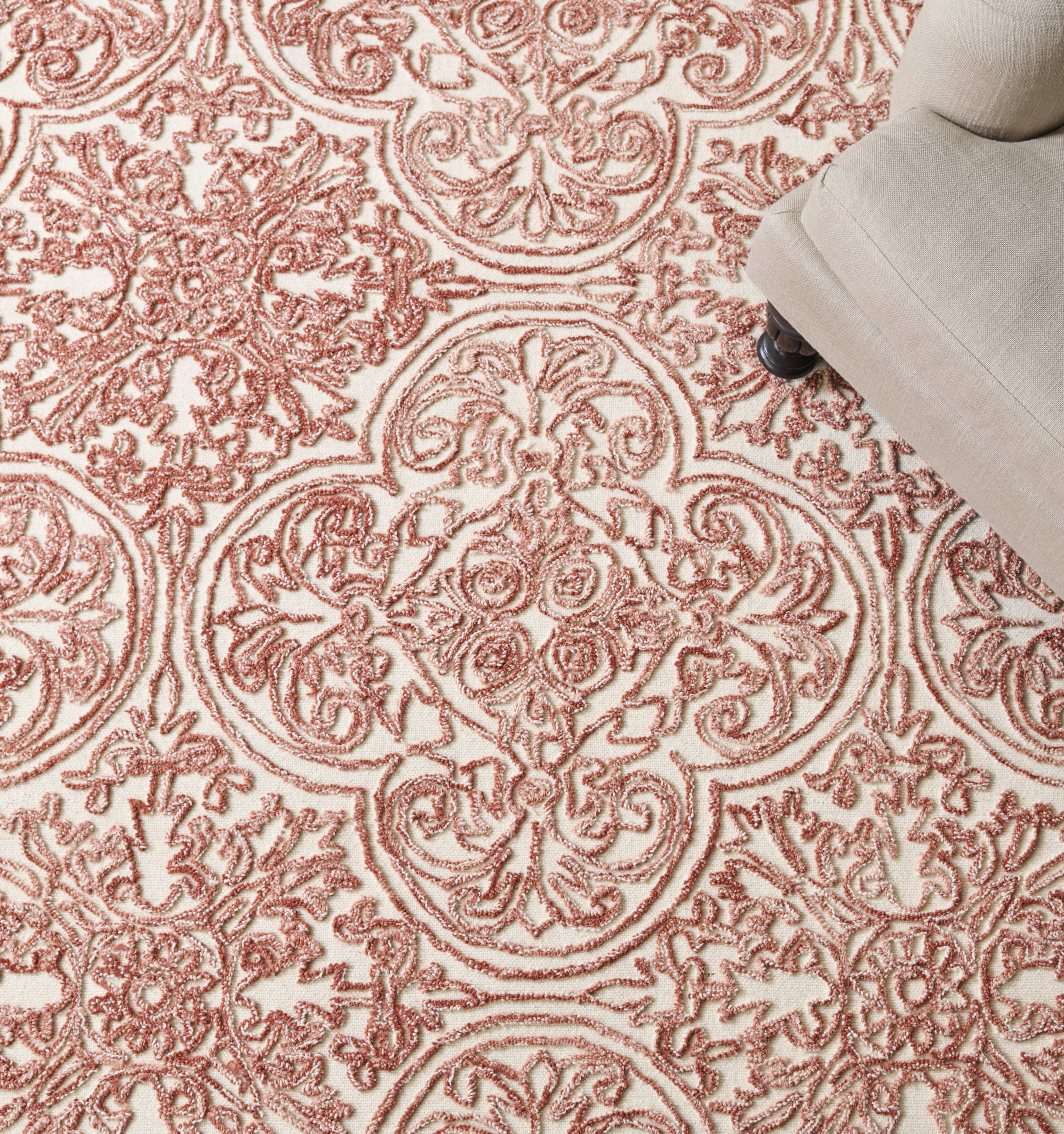 Safavieh Martha Stewart Trace Justina Floral Area Rug, Ivory/Rust, 3' x 5'