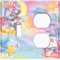 thumbnail image 2 of Metal Light Switch Wall Plate Outlet Cover (2 Teddy Bears Reading Flower Hearts Pink - Single Toggle Single Duplex), 2 of 2