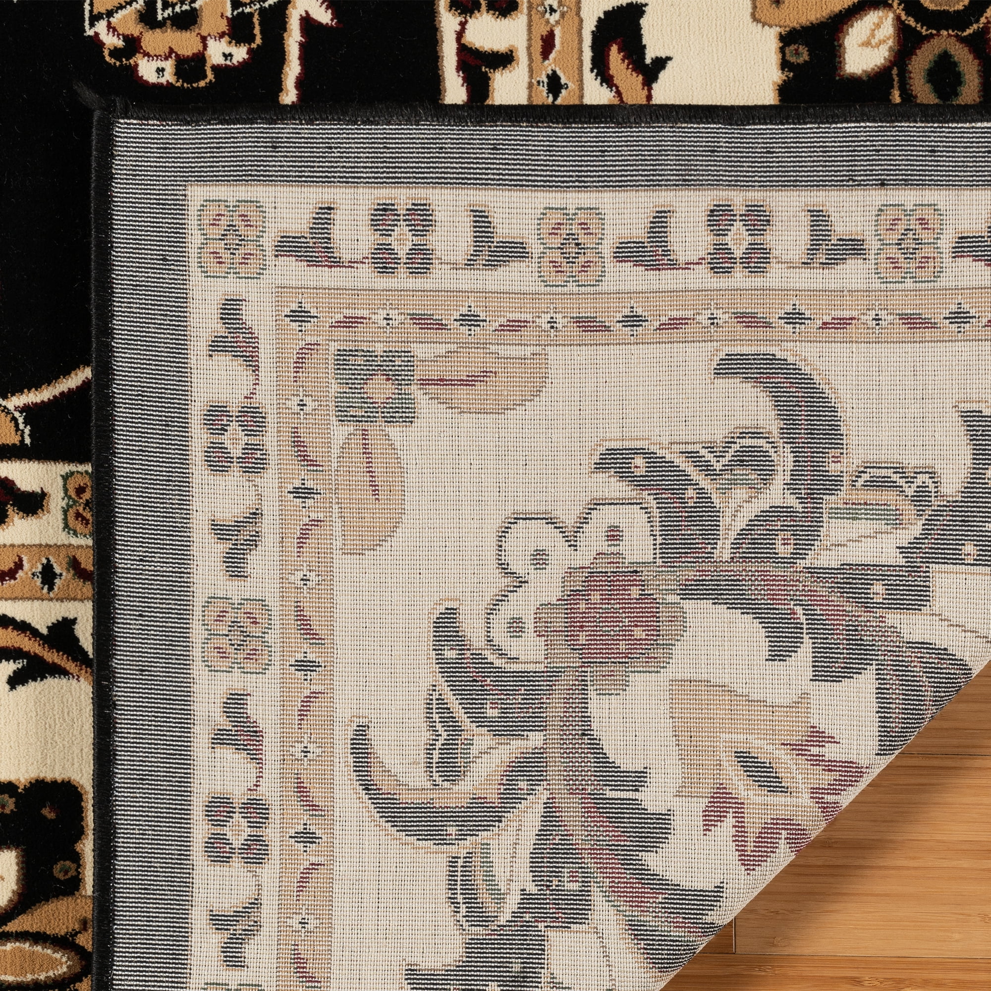 Gertmenian Majestic Moena Traditional Floral Black Indoor Area Rug, 5x8