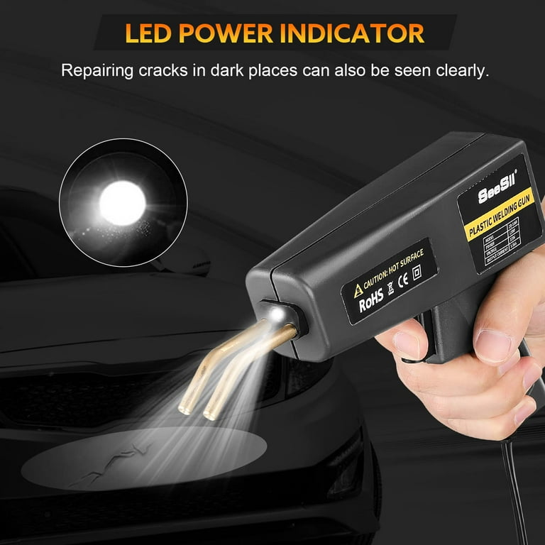Bumper Repair 150W Plastic Welder Kit - 2-in-1 Hot Stapler With 100 Rods & 600 Staples For Car Bumpers & Plastic Repair 150W Plastic Welding Kit - Foto 9