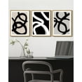 thumbnail image 2 of SHENIFY Black Abstract Wall Art Decor Duotone Minimal Dark Brush Stroke Prints Shapes Illustrations Modern Art Decorative Ready To Hang 11x14in3pcs Natural Framed, 2 of 5