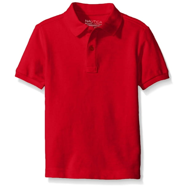 Nautica Big Boys Uniform Short Sleeve Pique Polo, Red, Small8 