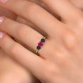thumbnail image 4 of Gem Stone King 18K Yellow Gold Plated Silver Red Ruby and Blue Sapphire Engagement Ring for Women | 1.25 Cttw | Round 5MM | Gemstone July Birthstone | Size 8, 4 of 6