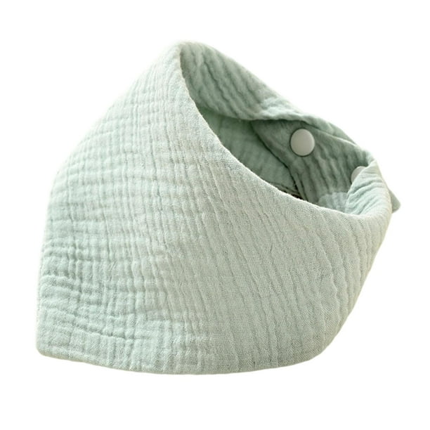 Babero triangular para bebés, cómodo, de tela, suave con la piel, babero tipo bandana para la baba del bebé. Verde claro
