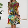 thumbnail image 2 of Rio De Janeiro Brazil Impanema Copacabana Dress Fashion Beach Short Sleeve Dresses Female Party Printed Sundress, 2 of 7