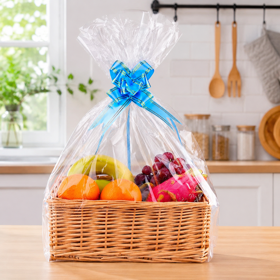 Large Clear Cellophane Gift Bags for Baskets (18"x30") 2 Mil Thick