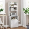 thumbnail image 3 of EPHEX Nightstand with Charging Station, Tall Bedside Table with 3 Shelf, White, 3 of 6