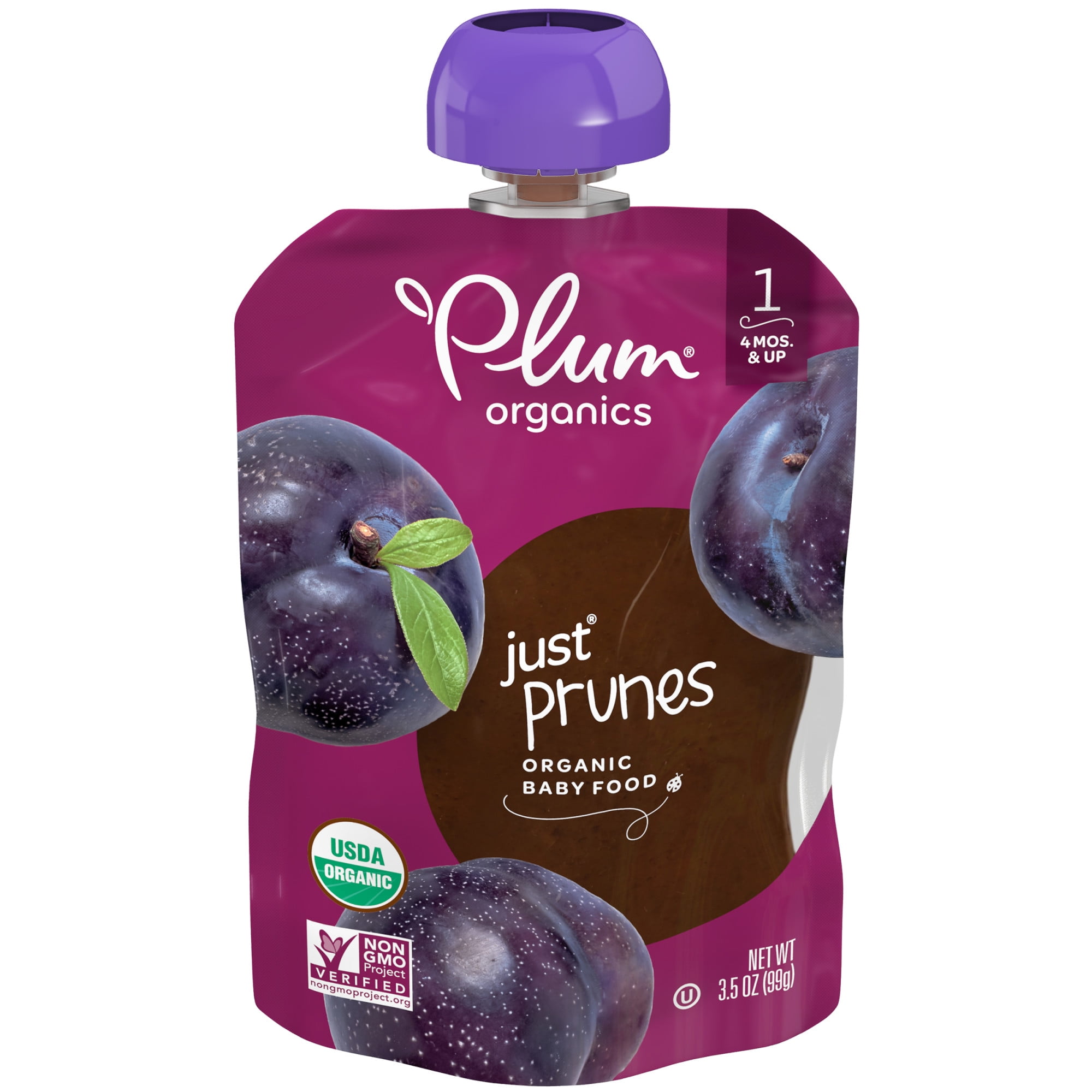 Plum Organics Stage 1 Organic Baby Food Pouch: Just Prunes - 3.5 oz